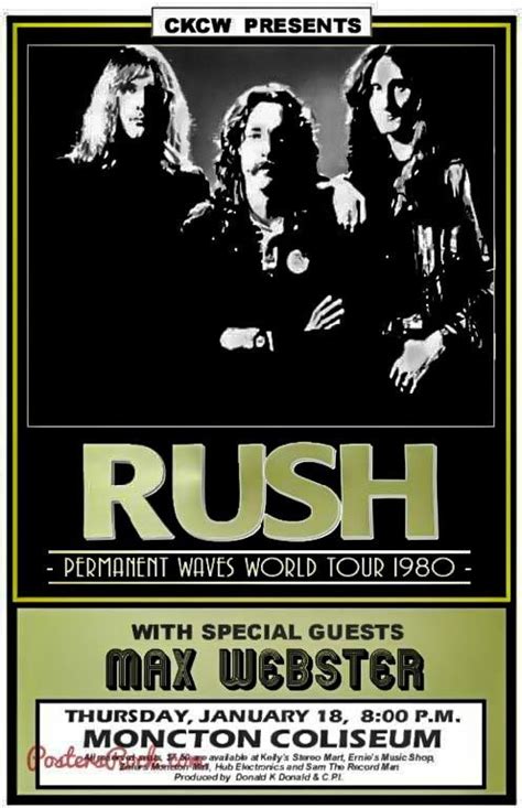 Pin by Tony Martire on RUSH | Tour posters, Vintage concert posters, Rush band