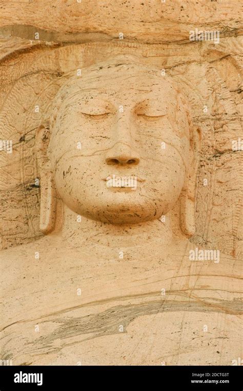 Polonnaruwa Sri Lanka Ancient ruins Statue of Buddha with peaceful ...