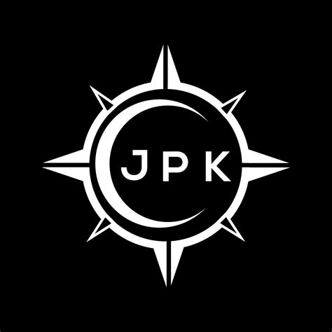 JPK abstract technology circle setting logo design on black background. JPK creative initials ...