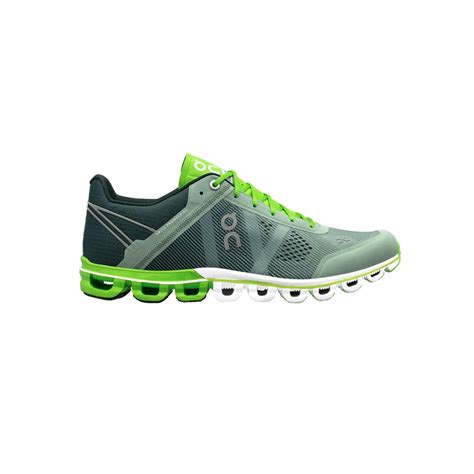 ON Cloudflow Running Shoes Green Moss/Lime