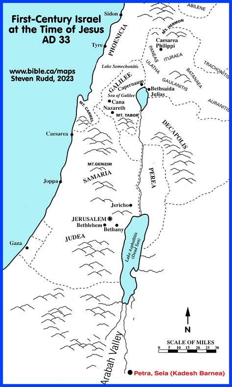 Bible Maps: Palestine at the time of Jesus 33 AD