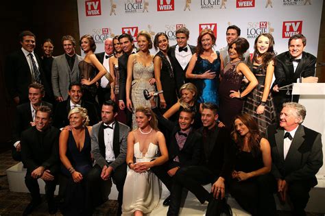 The cast and crew of Home and Away in the winners room. | Awards Season ...