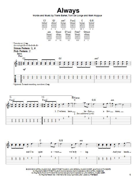 Always by Blink-182 - Easy Guitar Tab - Guitar Instructor