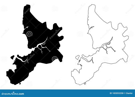 Navi Mumbai City Republic of India, Maharashtra State Map Vector Illustration, Scribble Sketch ...