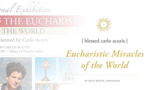 Blessed Carlo Acutis: Eucharistic Miracles of the World – Catholic ...