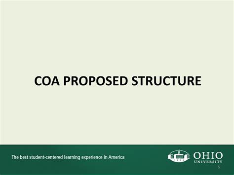 Ohio University COA Redesign Project Campus Users Input on Proposed COA ...