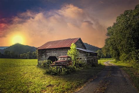 Old Farm At Sunset Photograph by Debra and Dave Vanderlaan