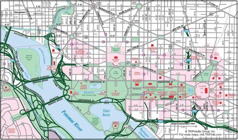 Carte du centre-ville de washington dc à Washington le centre-ville de ...