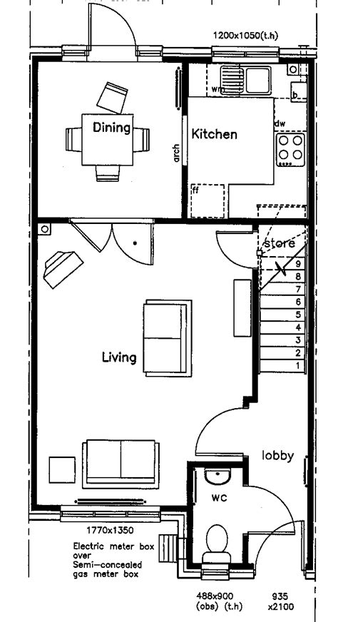 Floor Plans Of Semi Detached House Scientific Diagram