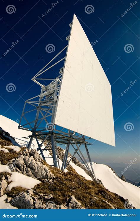 Radio Waves Antenna in Mountain Stock Image - Image of antenna ...