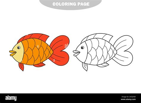 Simple coloring page. Drawing worksheet for preschool kids with easy ...