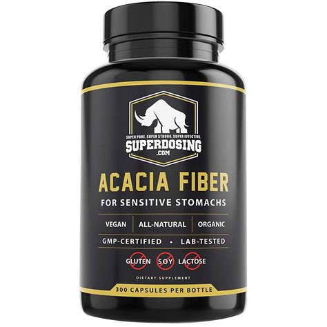 SuperDosing Organic, Vegan Acacia Senegal Fiber Supplement Capsules 300 Pack. - Walmart.com