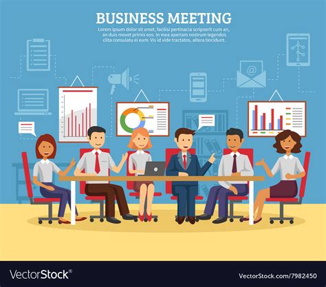 Business meeting flat Royalty Free Vector Image