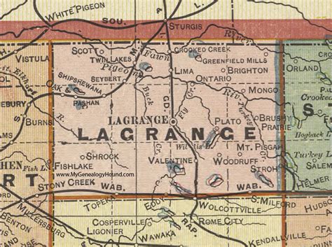 LaGrange County, Indiana, 1908 Map, Topeka, Shipshewana