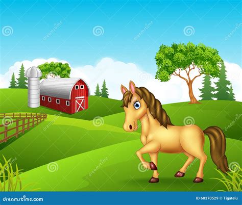 Cartoon Horse In The Farm | CartoonDealer.com #68370529