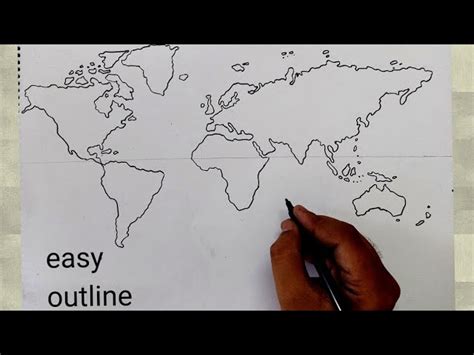 World Map Drawing Outline