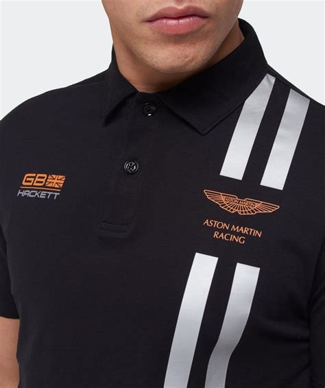 Lyst - Hackett Aston Martin Racing Stripe Polo Shirt in Black for Men