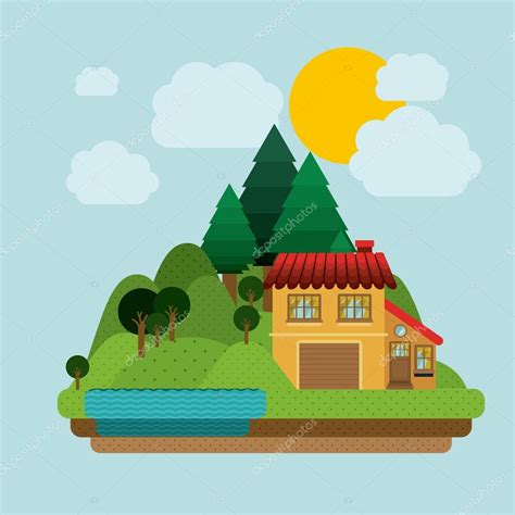 Landscape design, vector illustration. Stock Vector by ©grgroupstock ...