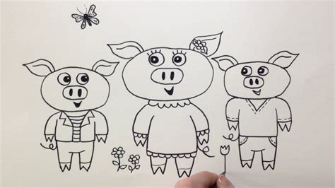 How To Draw The Three Little Pigs