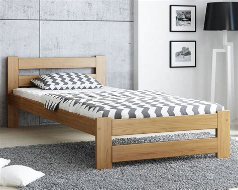 AP03 Single Wooden Bed Frame 90x190, 3FT - Oak | Simple bed frame ...