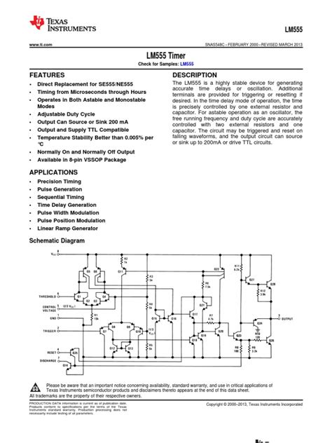 LM555 datasheet | Electronic Circuits | Electronic Engineering