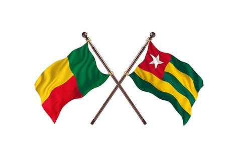 Premium Photo | Benin versus togo two countries flags background