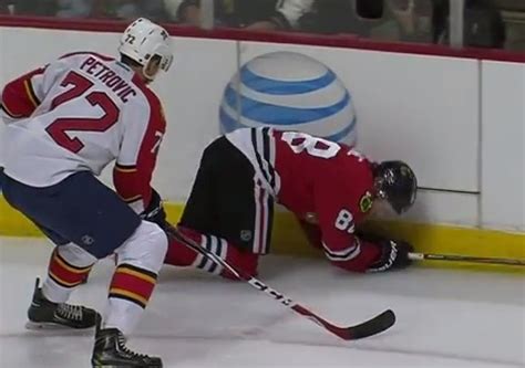 Patrick Kane could be out several weeks after being checked into boards ...