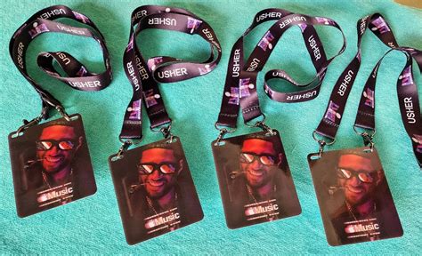 FOUR (4) - USHER - SUPER BOWL LVIII HALFTIME SHOW LANYARD PIXMOBS ...