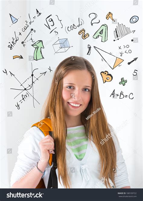 Young Girl Student School Math Symbols Stock Photo 188109722 | Shutterstock