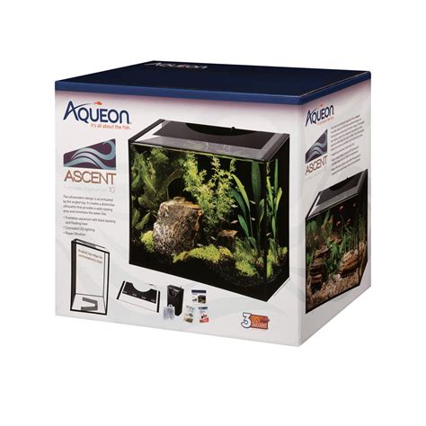 Aqueon Ascent 10 Gallon Frameless Led Aquarium Kit 18.75" x 10" x 15.75 ...