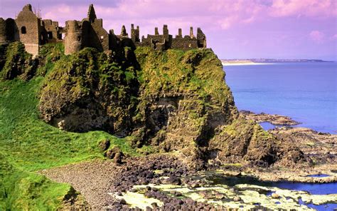 Castle ruins, landscape, castle, Dunluce Castle , ruin HD wallpaper ...