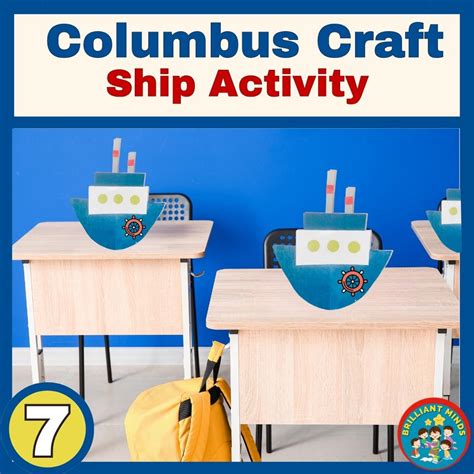 Columbus Day Crafts Paper Crown Hat Headband and Ship Craft Activities Colored & Coloring | Made ...