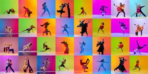 Collage. Combination of Modern and Classic Dance Styles Stock Photo - Image of colours, colorful ...