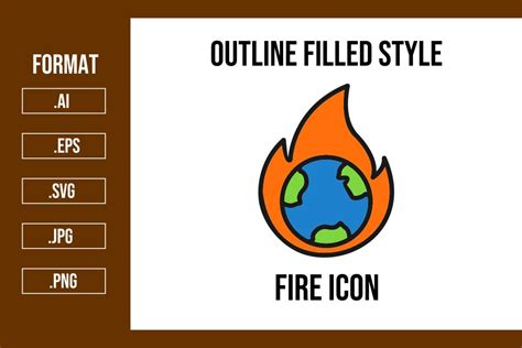 Fire Outline Filled Icon Graphic by mhd.usman00 · Creative Fabrica