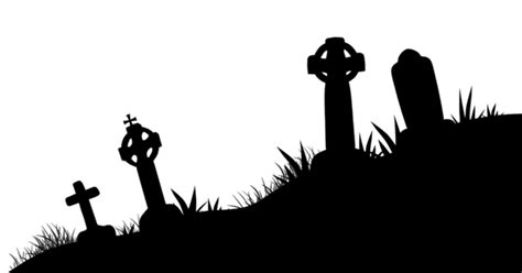 Halloween Cemetery Silhouette 1 Drawing Branch Bat Vector, Drawing ...