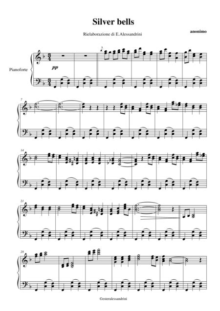 Silver Bells Piano Solo Free Music Sheet - musicsheets.org