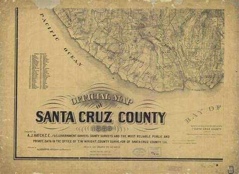 Print of Official Map Of Santa Cruz County Poster on Vintage Visualizations