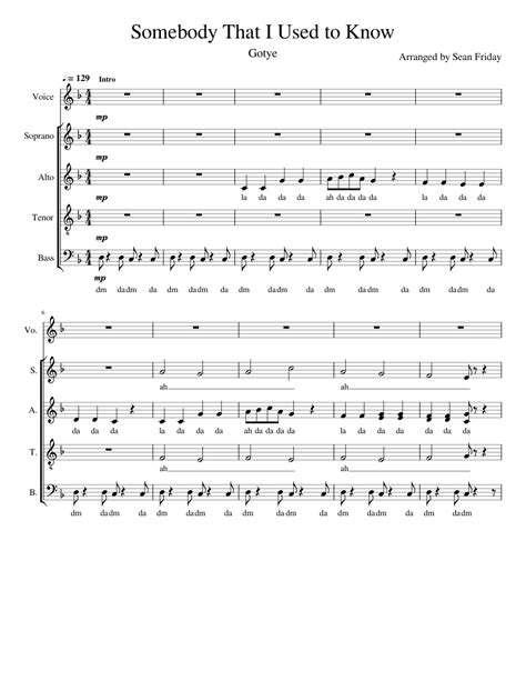 Somebody That I Used to Know Sheet music for Piano | Download free in ...