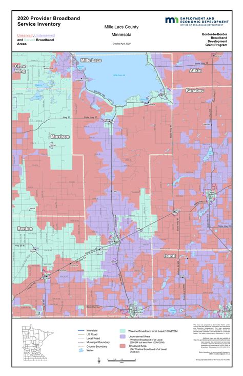 Mille Lacs County Broadband Profile 2020: Red rating: Ranking out 69 of 87 | Blandin on Broadband