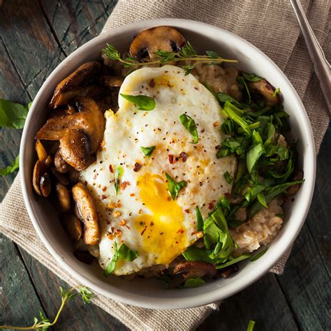 Savory Oats with Sautéed Mushrooms and Fried Eggs | Institute of Culinary Education