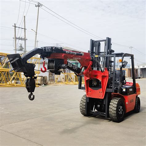 Mini 2ton Hydraulic Telescopic Forklift Jib Attachment Boom Crane - Forklift Crane and Forklift ...