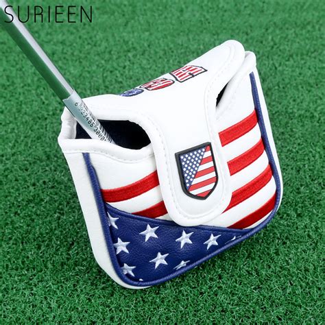 1 Pc Magnetic Closure Golf Mallet Putter Covers Headcover Pu Leather ...