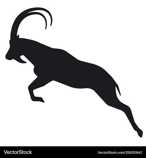 Mountain goat silhouette Royalty Free Vector Image