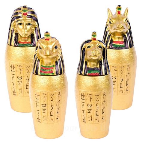 Set of 4 Egyptian Canopic Jars Ancient Egypt Burial Ceremony | eBay