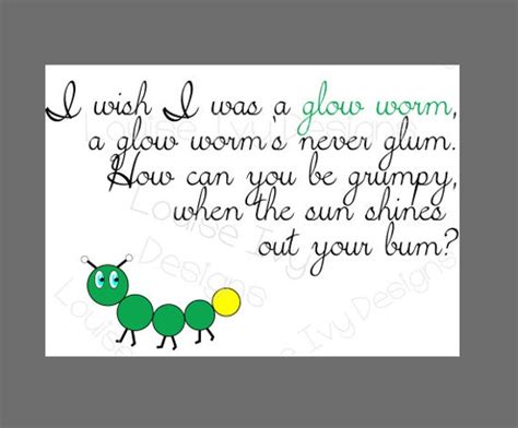 Items similar to I wish I was a glow worm - Downloadable Print ...