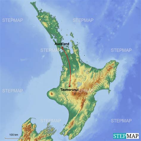 StepMap - 01Auckland -> Taumarunui - Landkarte für Neuseeland