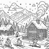 62  Free Printable Ski Coloring Pages Skiers Mountains sketch template