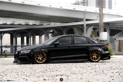 Stylish Thing: Black Audi S3 on Gold Avant Garde Rims — CARiD.com Gallery