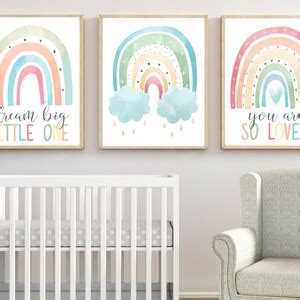 Rainbow Sunshine Wall Art Rainbow Quote Art Prints Canvas Dream Big so ...