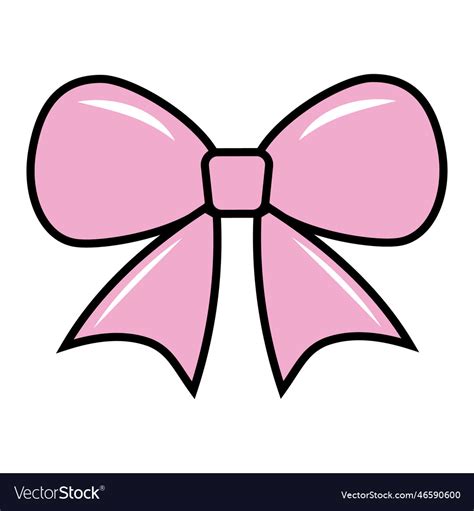 Pink bow color isolated Royalty Free Vector Image